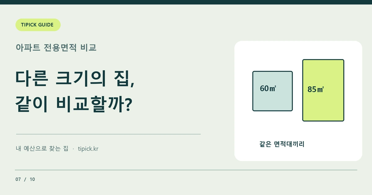 전용면적 60제곱미터와 85제곱미터 도형을 나란히 비교하는 면적 그림