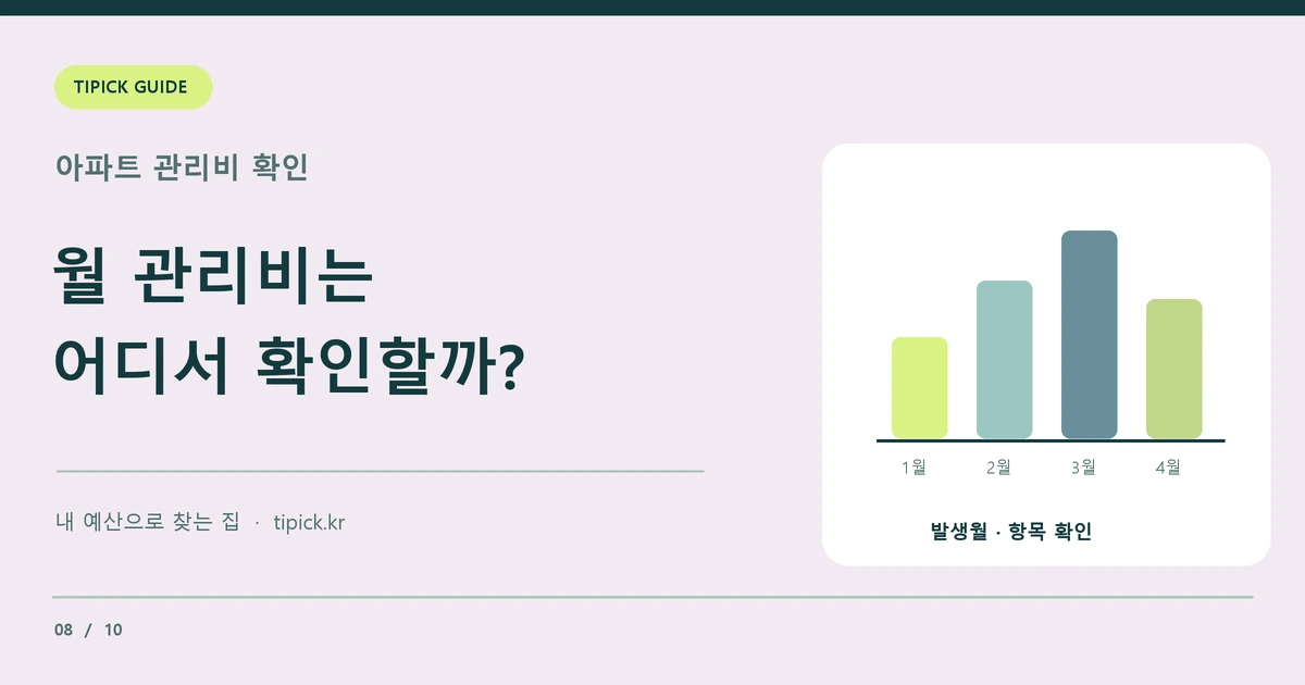 월별 관리비 막대그래프와 실제 세대 청구서를 비교하는 그림